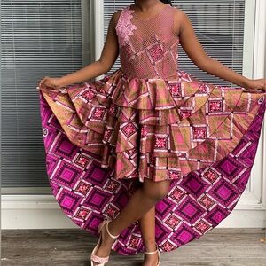 BEAUTIFUL AFRICAN PRINT  DRESS FOR GIRLS SIZE Medium 8/10